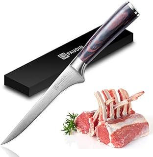 PAUDIN Filleting Knife, Sharp Boning Knife 6 Inch, German High Carbon Stainless Steel Blade Fish Knife with Comfortable Wooden Handle, Kitchen Knife Ideal for Home and Restaurant, Come with Gift Box