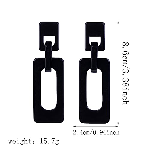 Boho Lightweight Retro Simple Acrylic Splicing Rectangle Earrings for Women Creative Exaggerated Statement Dangle Drop Earrings Jewelry2