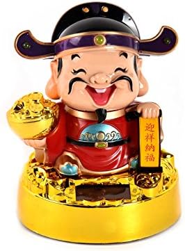 Nodding Lucky Charm Chinese Solar Powered Maneki Neko, Lucky Fortune Cat Lucky Cat