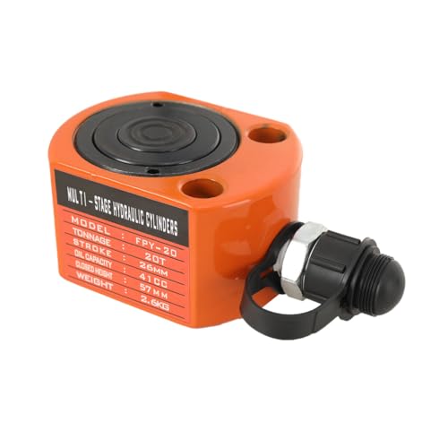 ECUTEE Hydraulikzylinder 20T Hebelzylinder Hydraulischer Zylinderheber Wagenheber Hubzylinder Industrieheber für den Maschinenbau, 26mm Gesamt Hub, 360 Grad, FRY-20