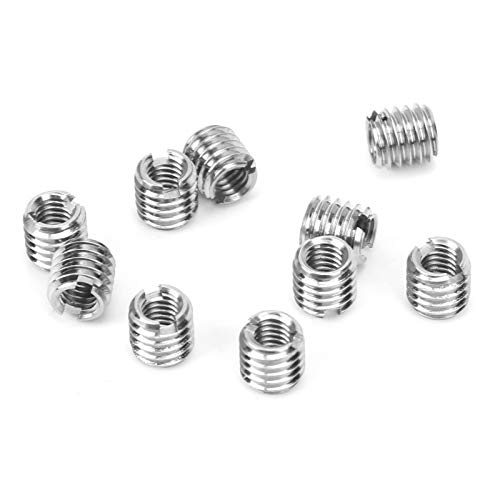 Bordstract 10Pcs Reducer Nuts, M4 x 0.7 Female to M6 x 1 Male Stainless Steel Thread Insert Nuts Length 6mm Screw Sleeves for Industrial Machine Maintenance Repairing