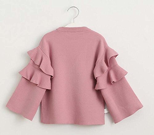 Girls Long Sleeve with Agarlic Decorative Border Pullover Sweater2