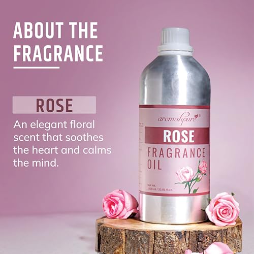 Image of Aromahpure Rose Aroma Oil | 1 Liter Undiluted & Natural | Long-Lasting Scent for Aromatherapy, Candle & Soap Making, Diffusers, Room Freshener, Humidifier, Bathroom Revitalizer & Home Essentials