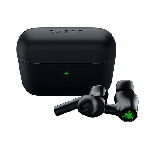 Razer Hammerhead True Wireless (2ª Gen) Earbuds de Gaming Bluetooth: Iluminación Chroma RGB - Latencia baja de 60ms - Cancelación activa de ruido - Micrófonos de cancelación de ruido ambiental dual- Negro clásico