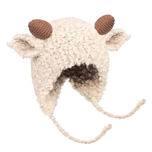 OhMill Toddler Knitted Hat Cute Deer Antlers Knitted Cap Winter Warmer Cap