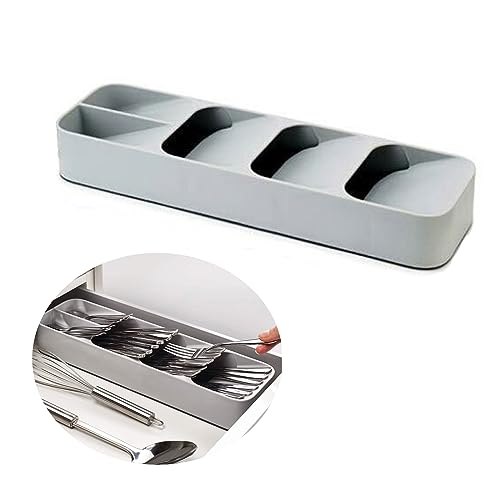 Hoshisea 2 Piezas Organizador de Cubiertos, Bandeja Organizadora Cocina, Organizador Cajón Cocina, para Guardar y Organizar la Vajilla en el Comedor y la Cocina