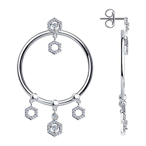 Preisvergleich Produktbild Große Ohrringe aus 925 Silber mit Zirkonia Steinen