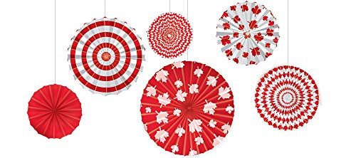 Canada Day Paper Fans - Pack of 6 (8