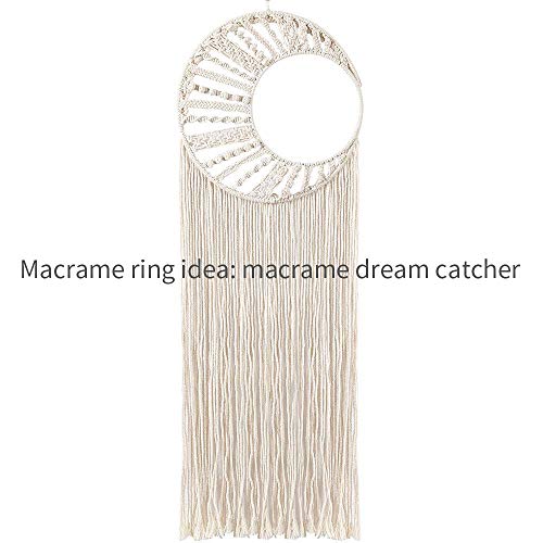 Anel de argolas de macramê SUNTQ para apanhador de sonhos artesanato de metal banhado em latão redon
