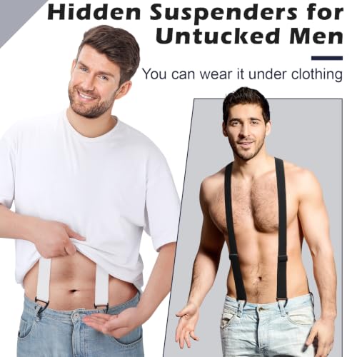 Image of Janmercy 2 Pcs Hidden Suspenders for Men, 1.5 inch