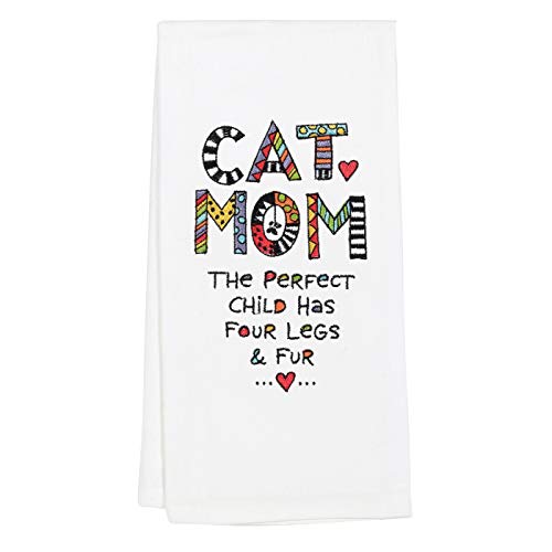 Enesco Our Name Is Mud Cuppadoodle Cat Mom Embroidered Dish Cloth Tea Towel, 26.5 Inch, Multicolor #TOP5