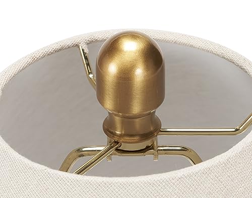 Image of Nourison Home 23 inch Rustic Brown (Gray Undertones) Ceramic Pot Table Lamp for Bedroom, Living Room, Dining, Home Office, Entryway