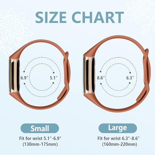 Epova Girasol Grabado Correa Compatible con Fitbit Charge 6 Correa/Fitbit Charge 5 Correa, Suave Banda de Reemplazo de Silicona Deportiva para Charge 6 Correa/Charge 5 Correa Mujere Hombre - imagen 5