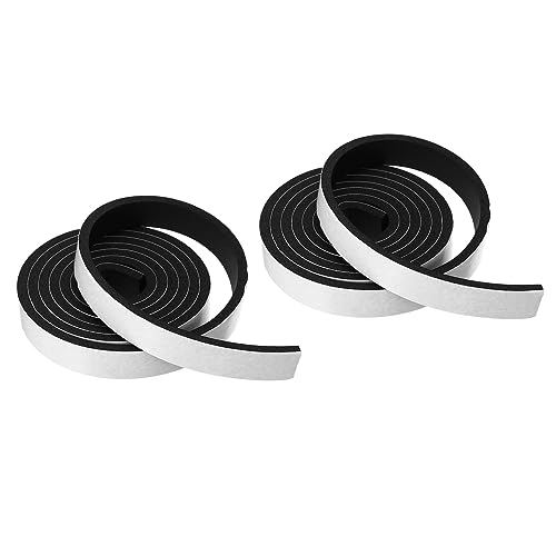 PATIKIL Foam Weather Stripping for Doors, 2 Rolls 3/4" W x 3/16" T Foam Seal Tape Adhesive Insulation Strip for Door Window Air Conditioning, Black(13 Ft Total Length in 2 Rolls)