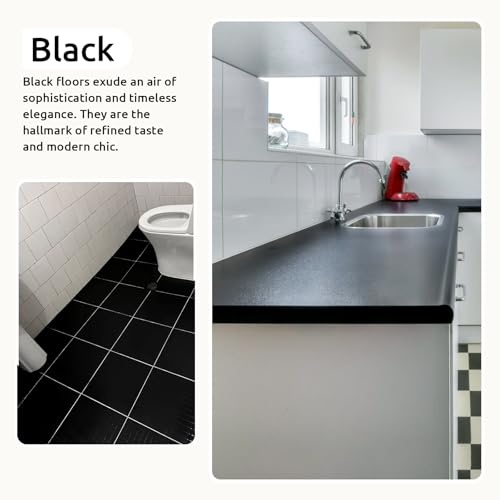 Kit de Pintura para Piso Interior One Step, pintado en un solo paso, base agua y bajo olor, pintura impermeable de alta dureza para cerámica, porcelana, fibra de vidrio, madera dura, laminado y vinil, 35oz, Negro miniatura 2