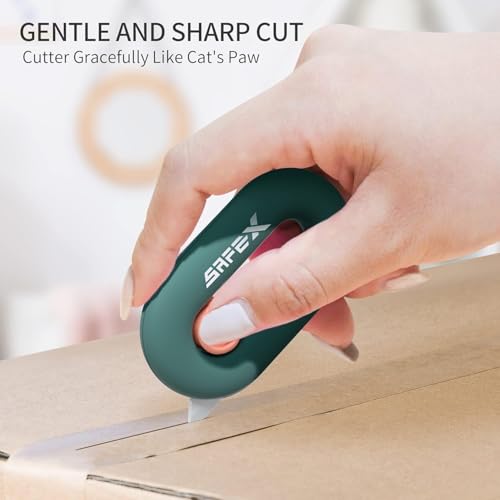 Image of Ceramic Box Cutter, Box Cutter Retractable, Package Opener Box Opener, Safety, Magnetic, Mini, Cute, Pink, Small for Daily Online Shopping /Kitchen /Office /Beauty Gift Unpacking