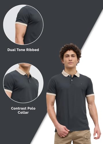 Image of Nostrum Mary Half Sleeve Polo T-Shirt with Two-Tone Collar, Stylish T Shirt for Men, Polo Tshirts for Men, Cotton T Shirt for Man, Casual Tshirt for Mens Boys