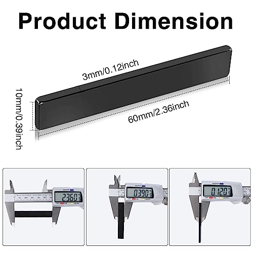 Image of MIKEDE 30 Pack Strong Neodymium Bar Magnets with Double-Sided Adhesive, Powerful Black Rare Earth Magnet Heavy Duty Bar Magnet for Craft, Fridge, Kitchen, Office 60x10x3mm