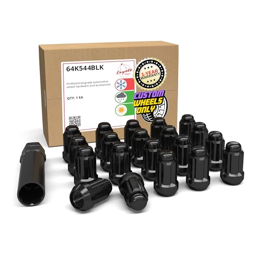 Image of Wheel Accessories Parts 20 Pcs M12x1.25 12x1.25 Thread Car Spline 1.38 inch 35mm Long Lug Nuts Black Spline Hex Fits Most Subaru Pass Cars | Nissan Pass Cars