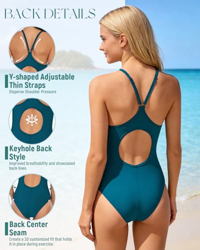 Image of Century Star Women Athletic One Piece Swimsuits-2026 Training Bathing Suits for Teens Juniors