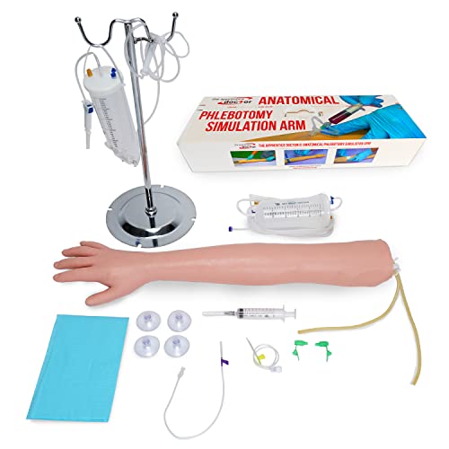 IV & Phlebotomy Practice Arm. Nursing School Phlebotomy Supplies for Practicing & Perfecting IV Insertion, Blood Draw, Injection, & Venipuncture Techniques. Nursing Student Supplies.