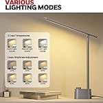 Honeywell HWT-H01 LED Desk Lamp Stepless Dimmable Table Lamp with USB A+C Dual Charging Port Eye-Caring Foldable Desk Light with 3 Color Modes for Home Office Bedroom Reading Study Sunturalux (Gray) - Image 3