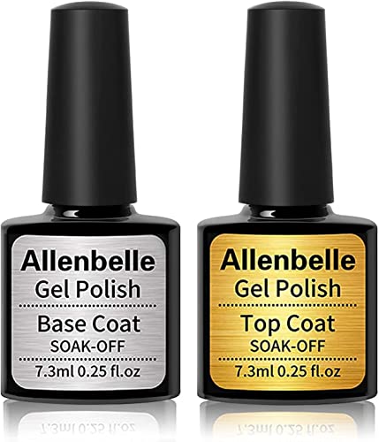 Allenbelle Gel Base and Top Coat Sets, UV LED Top ...