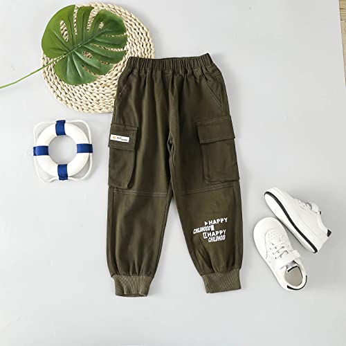 Kids Toddler Boys Cargo Pants Letter Print Elastic Waist Sports Pants Hip Hop Pants with Pockets2