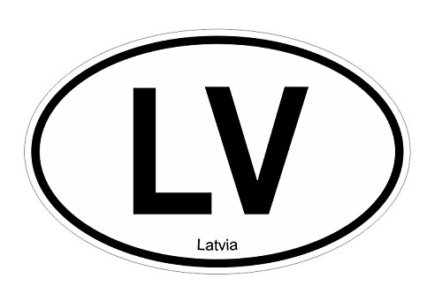 Slap-Art Latvia LV Oval Vinyl Decal Sticker