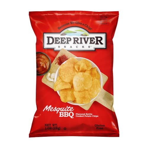 Deep River Snacks Mesquite BBQ Kettle Cooked Potato Chips, 1-Ounce (Pack of 80)