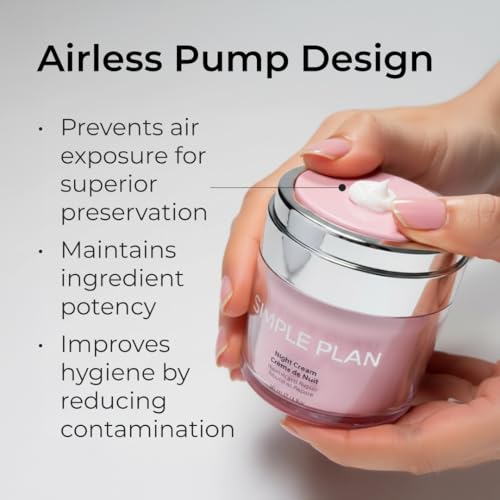 Image of Simple Plan Hydrating Night Cream with Ceramides & Hyaluronic Acid, Anti-Aging Face Moisturizer for Dry & Sensitive Skin, Nourishing Overnight Face Cream for Women & Men, 50 ml