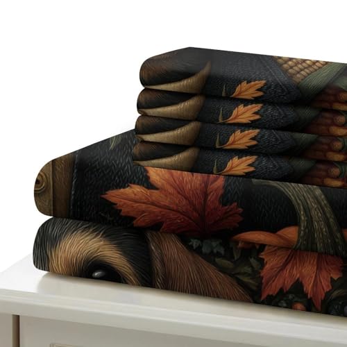 Housse de couette chien vintage 135x200 parure lit microfifbre