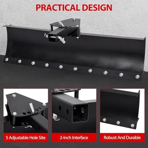 Fectiontool ATV/UTV 3-Position Blade, Scrape Blade, 5 Adjustable Angles, Universal Compatibility with 2" Receivers, Driveway Grader, Dirt Ground Leveler, Snow Plow Kit — view 6