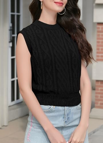Joe Wenko Womens Cable Knit Sleeveless Sweater Vests2