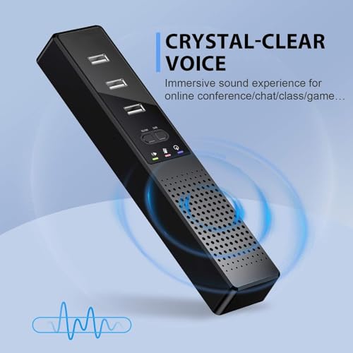 Cykvis 3 in 1 USB Computer Speaker with Microphone, PC Laptop Desktop Conference Speaker with Mic for Smart Home Office and Online Study，360 Degree Enhanced (1-Classic) by Cykvis - Image 4