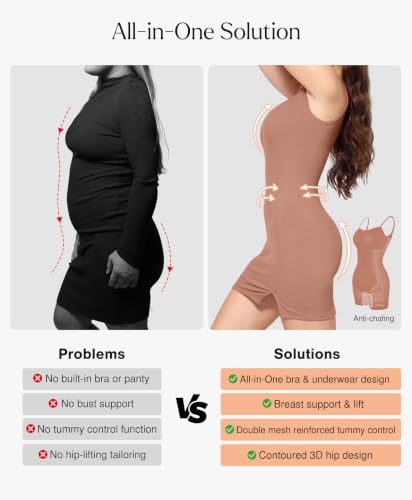 Image of Popilush Cocktail Dresses for Women Built in Shapewear Bra Mini Party Dress