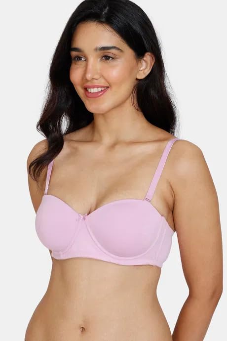 Image of BEWILD Women Balconette Bra | Lightly Padded Comfort | Soft Breathable Cotton Fabric | Seamless Design | Wirefree Comfort | Supportive Fit | Stylish Underwear