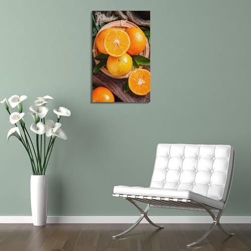 Poster fruits oranges fraîches panier bambou déco murale salon 40x60cm - 5