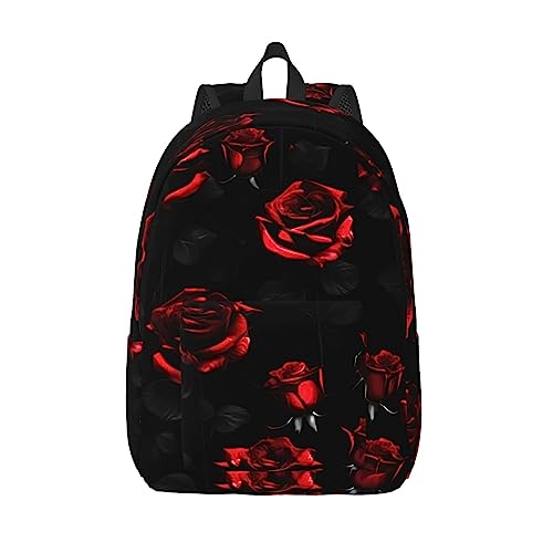Mochila de viaje para mujer con protección para laptop y diseño floral de rosas
