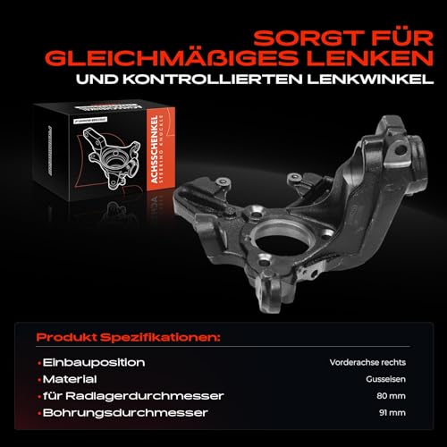 Achsschenkel Vorne Rechts für A3 8P1 8P7 8PA Altea 5P1 5P5 5P8 Leon 1P1 Toledo III 5P2 Octavia II 1Z3 1Z5 Yeti 5L Caddy III 2KA 2KH 2CA 2CH 2KB 2KJ 2CB 2CJ Golf 5M1 521 1K1 5K1 2004-2019 1K0407256T