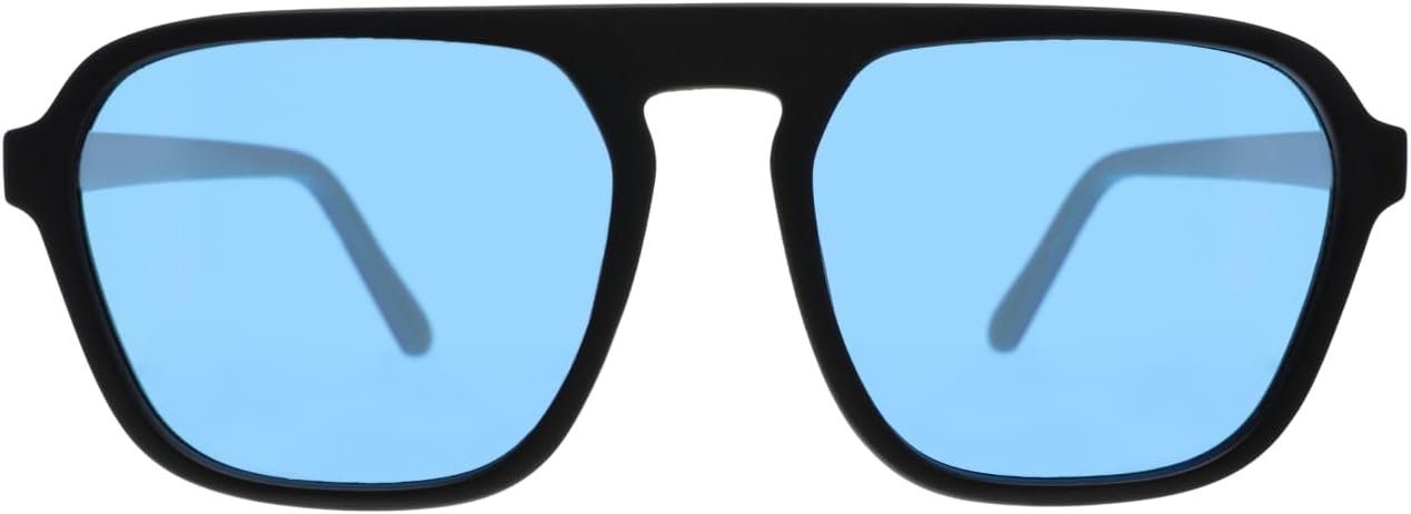 goodr Undercover Stunt Double Polarized Sunglasses, Medium Sized (Retro G), Black Solid Frames with Blue Non-Reflective Glare Reducing Lenses, UV400 Protection, No Slip, No Bounce - Image 2