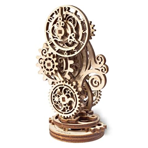 UGEARS Steampunk Clock 3D Wooden Puzzles For Adults - Crafts for Adults Mechanical Model 3D Puzzle for Adults, Miniature Table 3D Clock Puzzle Models for Adults to Build, Unique DIY Craft Set - 42 Pcs Cover
