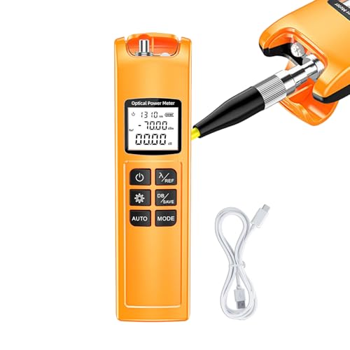 Probador cable fibra óptica   Herramienta de Red Recargable con Luz LED,Medidor de potencia de fibra óptica para redes | para interfaces SC, FC, ST, FTTH, CATV y pruebas en centros de