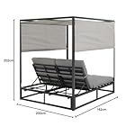 Anzio Daybed Doppel-Gartenliege Anthrazit Grau