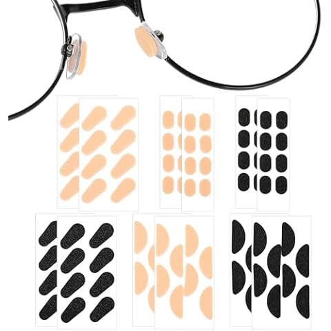 Thinp 48 Pairs Glasses Nose Pad,Soft Foam Eyeglass Nose Pads Eyeglass Nose Pads Anti Slip Self-Adhesive Nose Pads Eyeglass Nose Pads Soft Cushion Nose Pads for Glasses Sunglasses Eyeglasses(3 Shapes) Cover