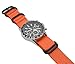 ArtStyle Watch Band with Ballistic Nylon Material Strap and High-End Black Buckle (Matte Finish Buckle) (Orange, 22mm)