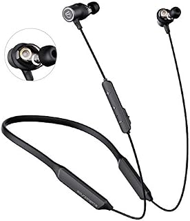 SoundPEATS Dual Drivers Bluetooth 5.0 Earphones, Force Pro Neckband Wireless Headphones IPX5 Sweatproof In-Ear Earbuds for Sports Built in Mic, 22 Hrs Playtime APTX-HD Audio Noise Cancellation