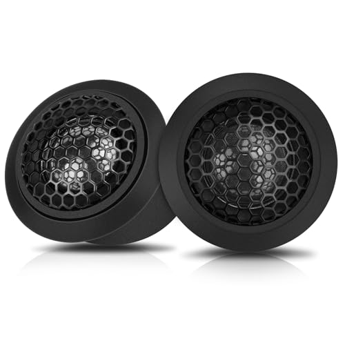 Image of 1 Inch Car Tweeters 300W Peak, Silk Dome Tweeter Speakers for Car Audio, 4 Ohm High Frequency Tweeters with Crossover, Surface /Flush Mount, Car Tweeters Pair for Clear Crisp Sound