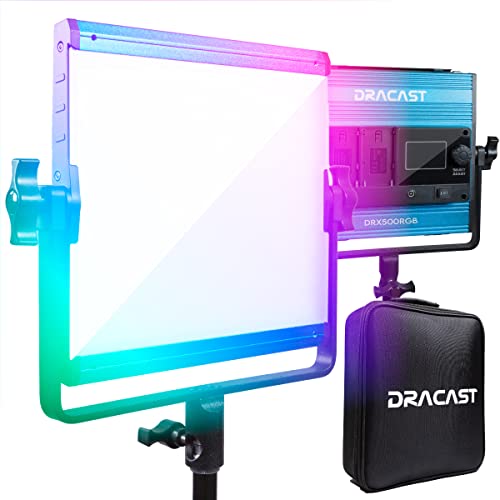 Dracast X Series LED500 - RGB and Bi-Color 2800-8000K LED Video Light | App Control | Dimmable 0-100% | CRI & TLCI 96+ | Dual NP-F Battery Plate