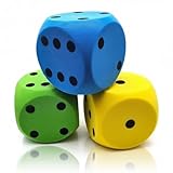 alldoro 68702 XXL Schaumstoff-Würfel 3er Set, 15 x 15 cm, große Soft-Spielwürfel, Spielen & Lernen, für Indoor & Outdoor, Grün/Gelb/Blau
